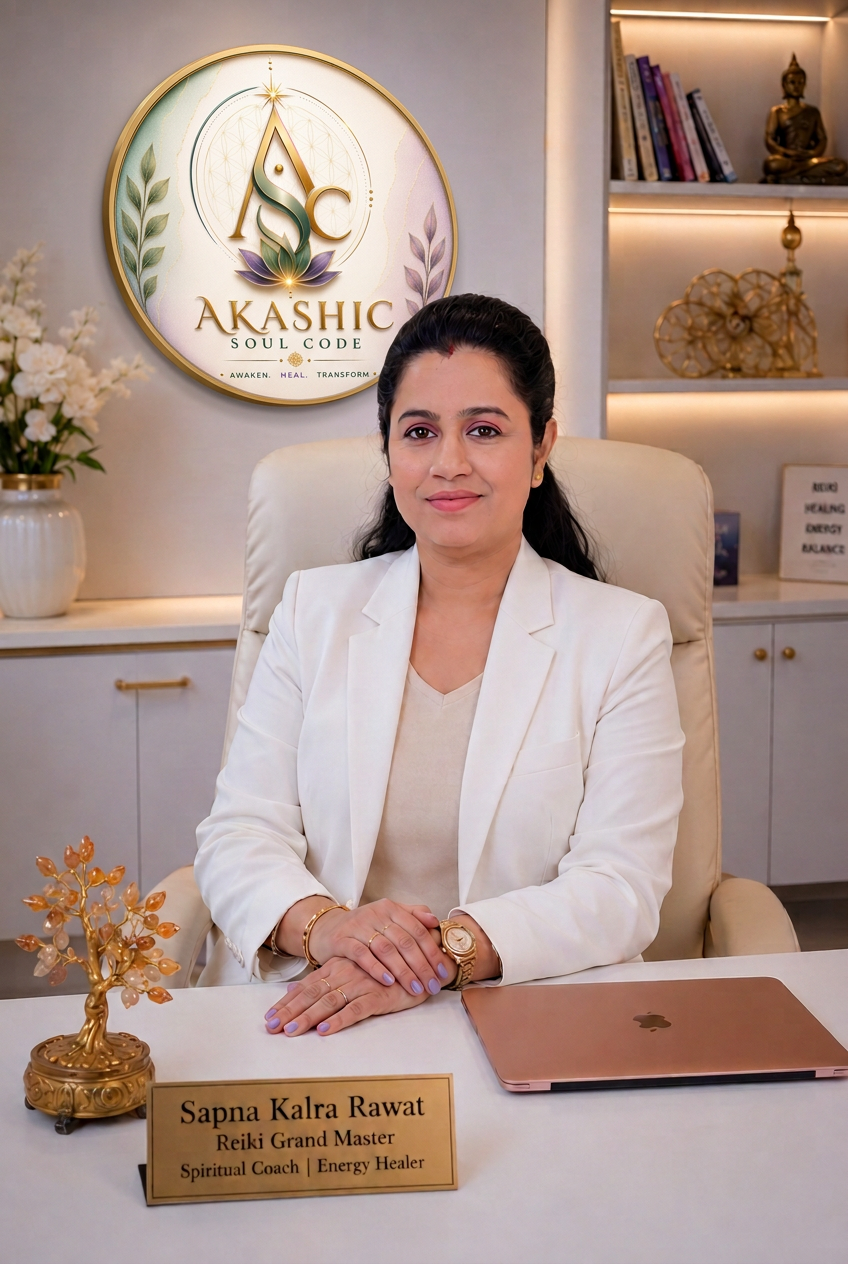 Sapna Kalra Rawat, Reiki Grand Master and spiritual coach, at her healing studio